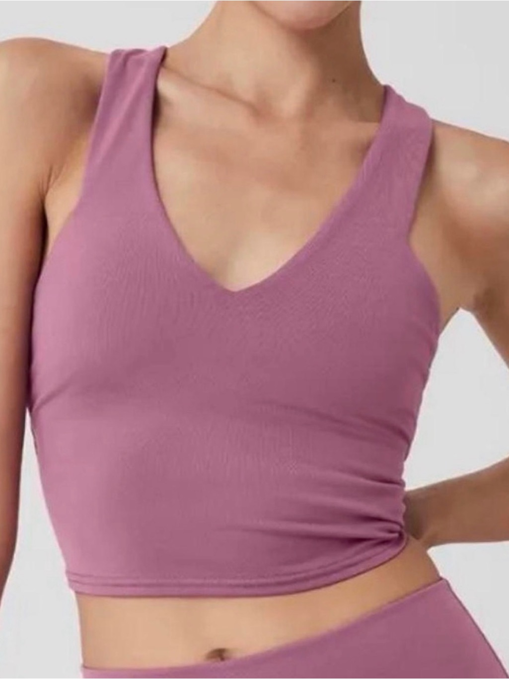 Alo Airbrush Real Bra Tank In Mauve
